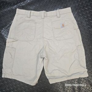 Carhartt Men's Carpenter Utility Cargo Work Shorts Canvas Workwear Khaki Tan 38‎